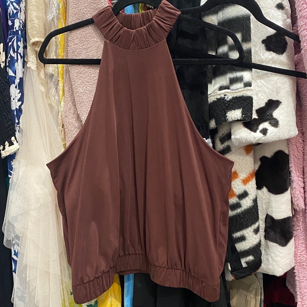 Elegant Express Brown Halter Top